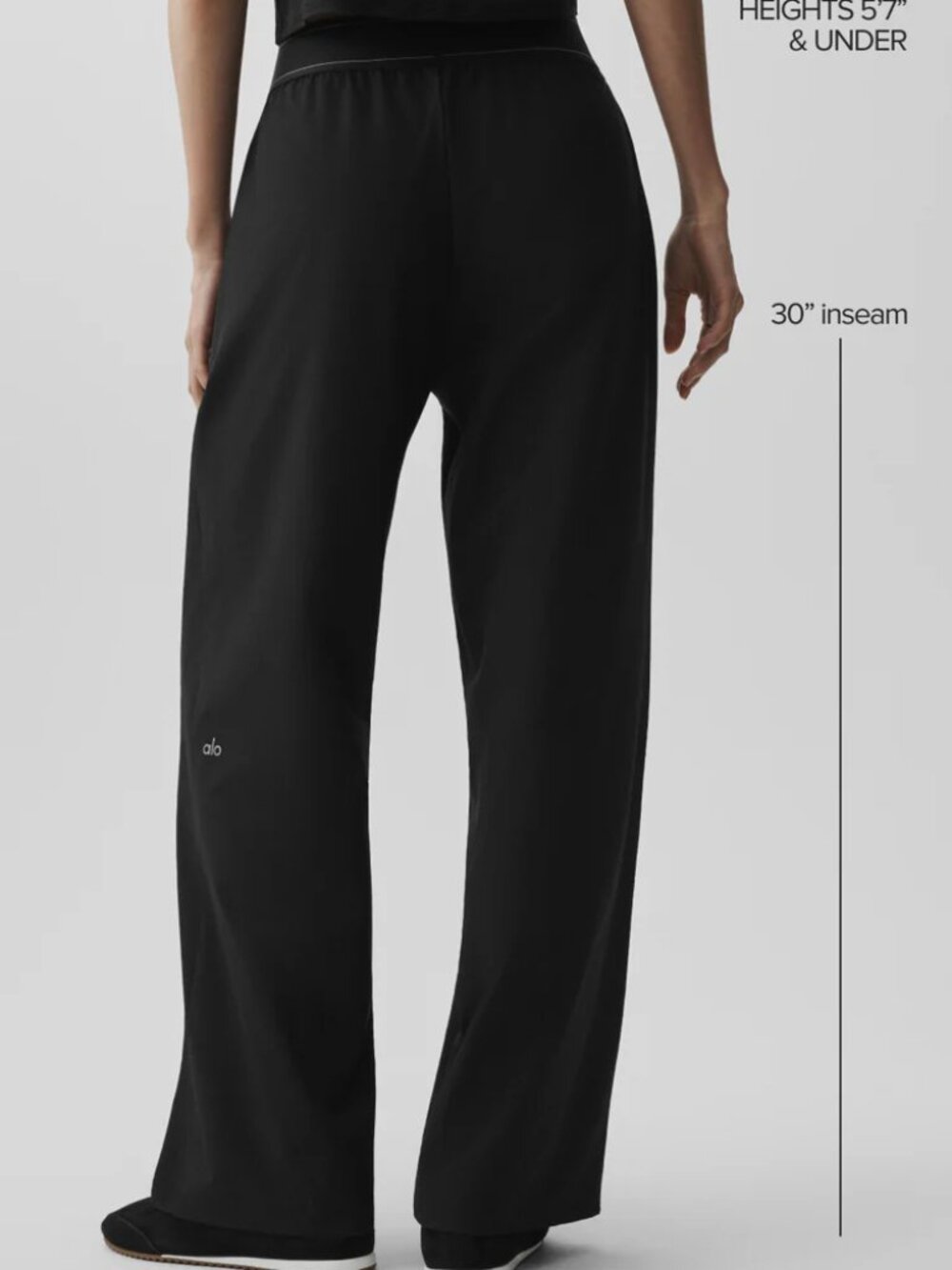 🔥Straight Leg Pants Alo Yoga Suit Up Trouser Black ⚫30-inch Inner Seam Length - Picture 9 of 10
